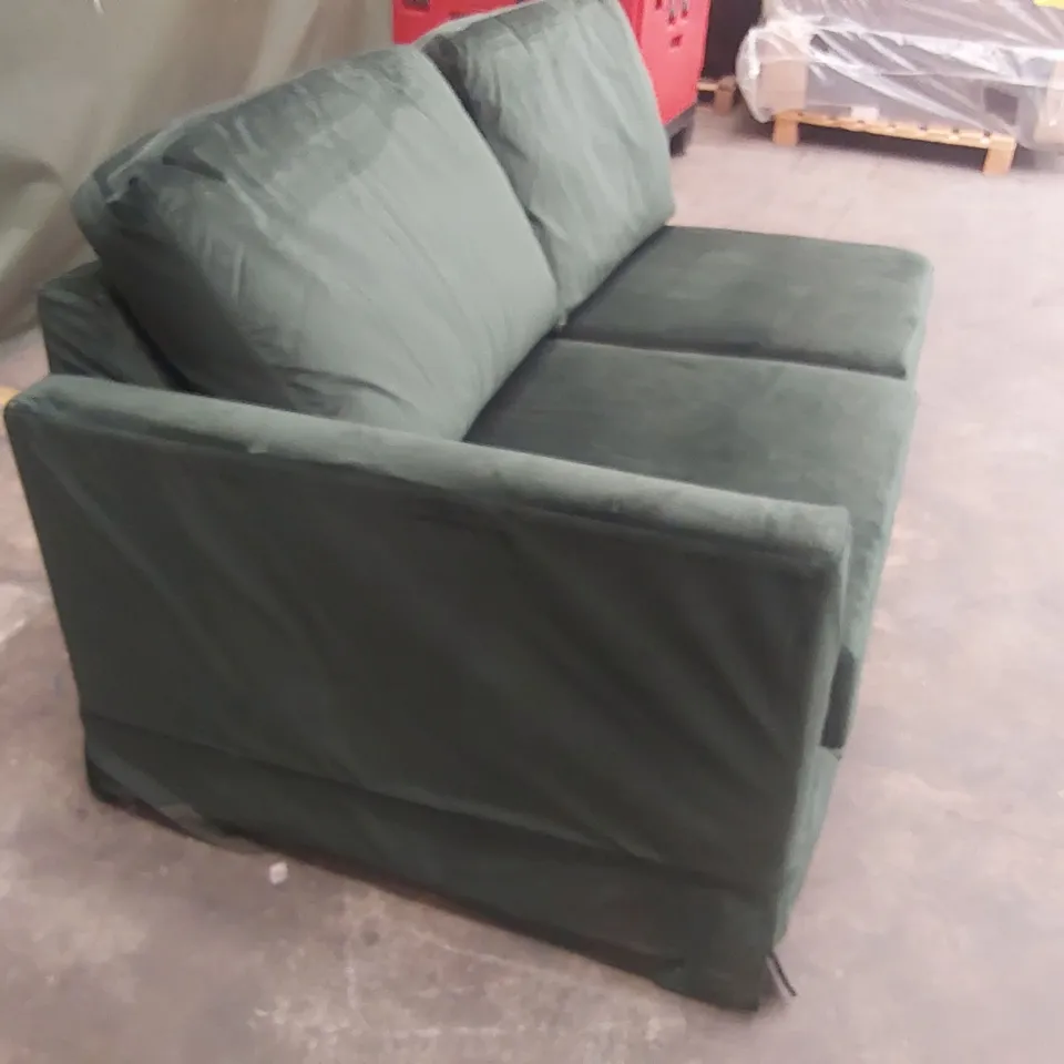 QUALITY DESIGNER GREEN VELVET SOFA BED SECTION // SECTION ONLY 