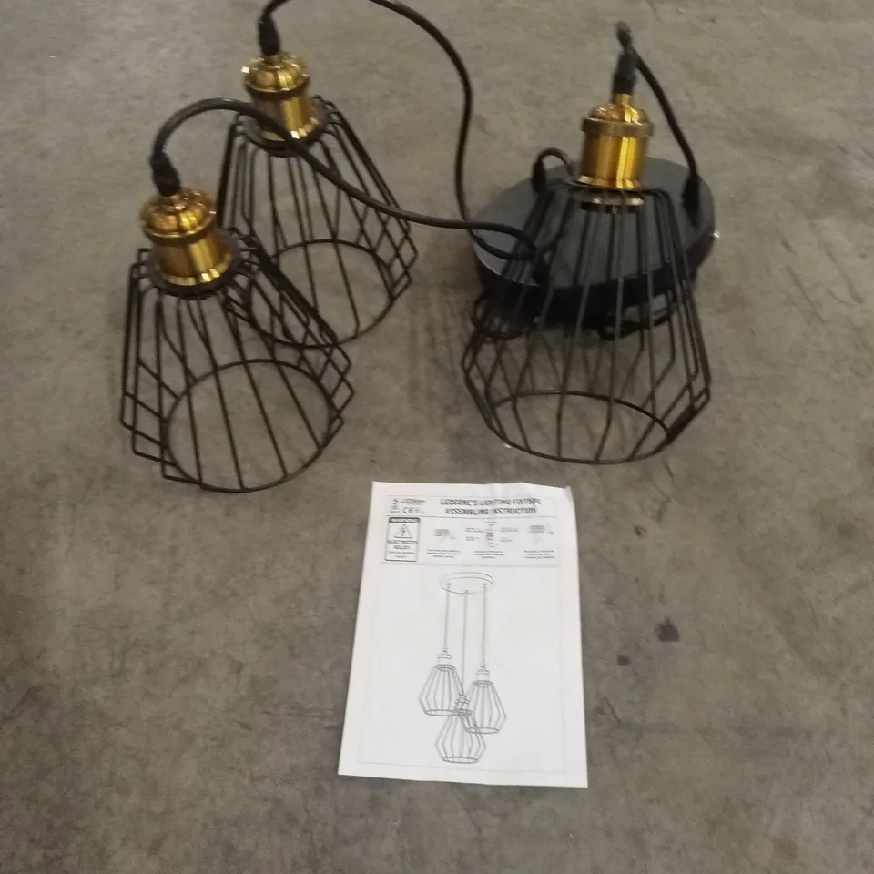 DESIGNER 3-LIGHT CEILING PENDANT