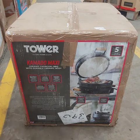 BOXED TOWER KAMADO MAXI CERAMIC CHARCOAL BBQ WITH DURABLE CERAMIC BODY (1 BOX)