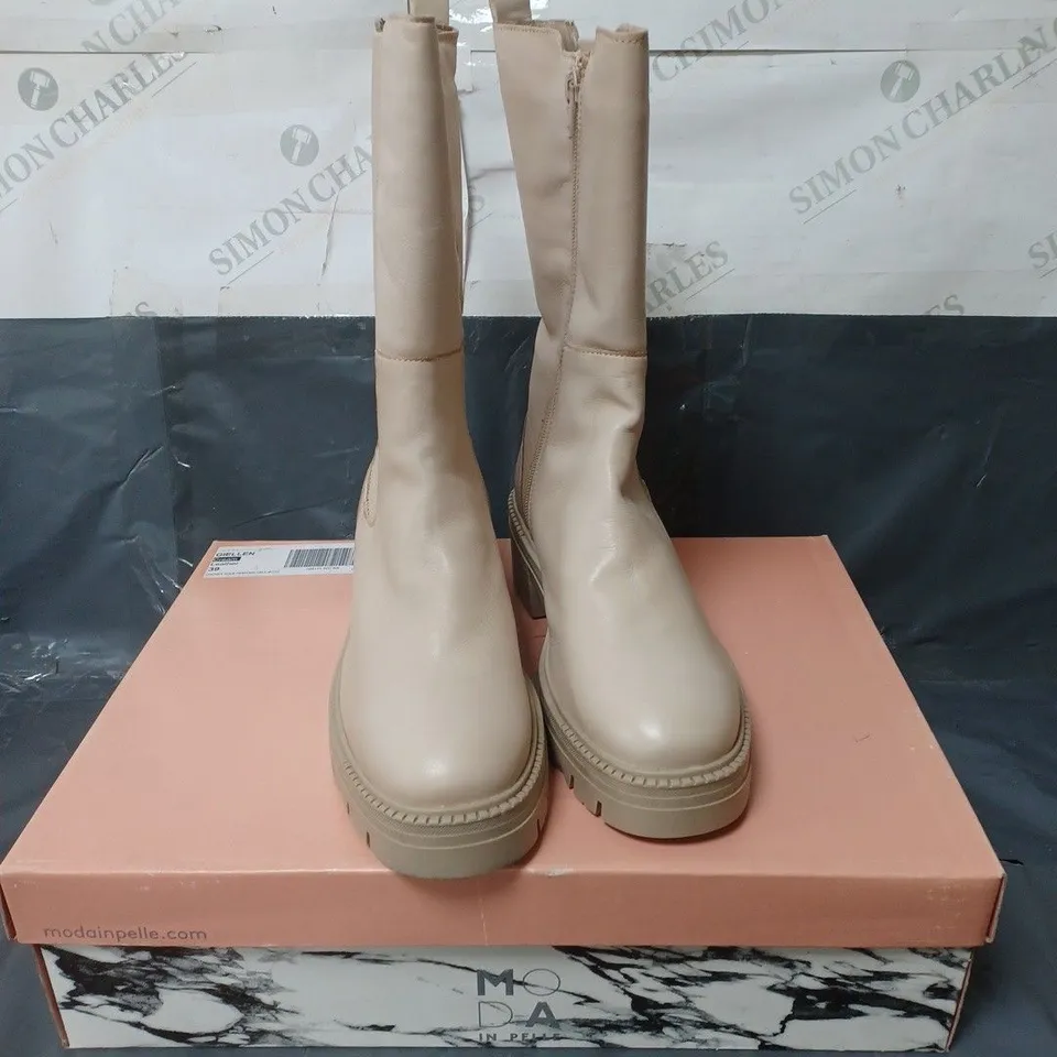 MODA IN PELLE LEATHER BOOTS CREAM SIZE EU 39