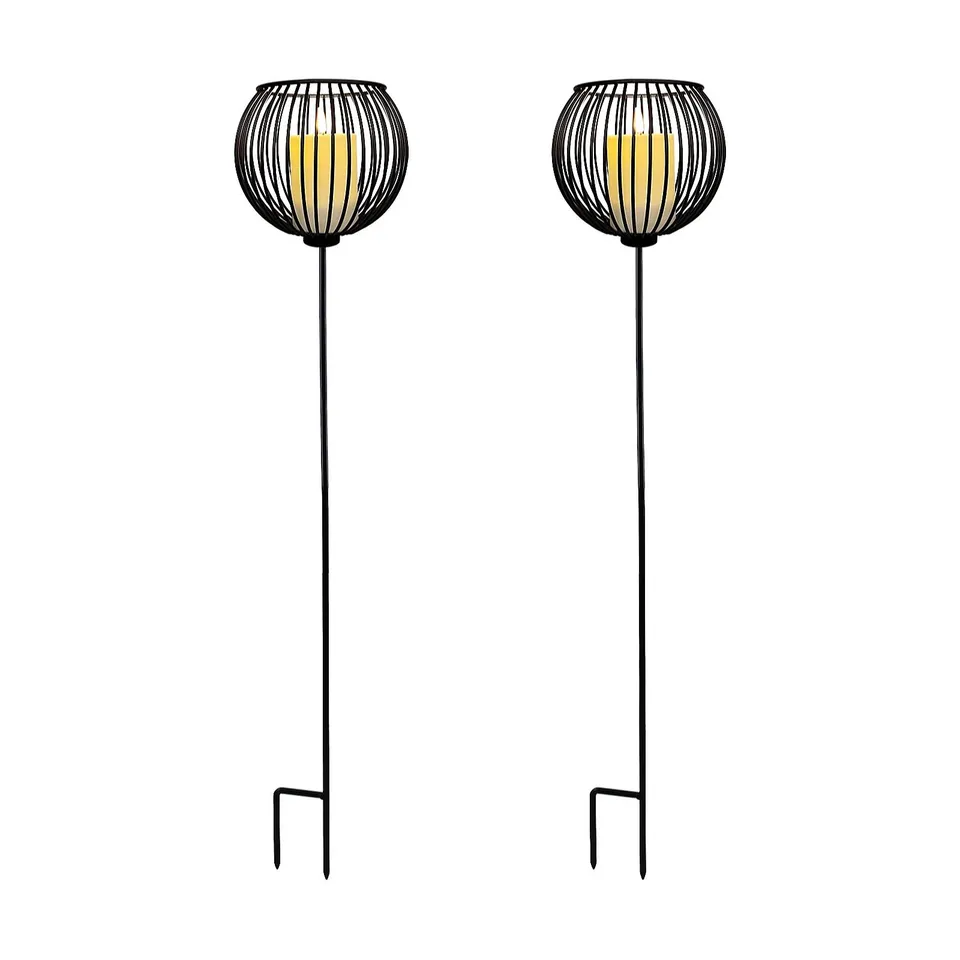 K BY KELLY HOPPEN SET OF 2 CANDLE HOLDERS W/LED CANDLES