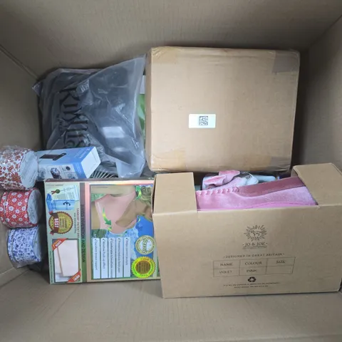 APPROXIMATELY 15 ASSORTED HOUSEHOLD PRODUCTS TO INCLUDE SANKOM POSTURE BRA, JO&JOE SLIPPERS, JISULIFE FAN, ETC - COLLECTION ONLY