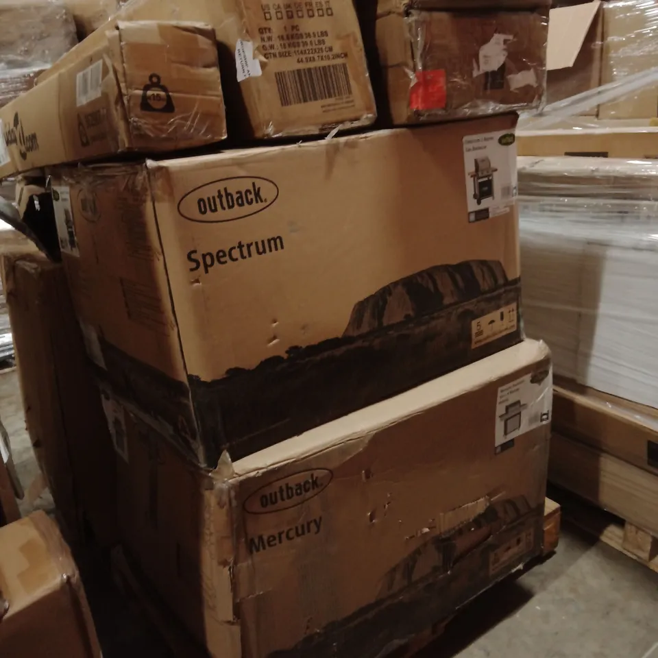 PALLET OF ASSORTED BOXED PRODUCTS TO INCLUDE;GAS BARBECUE,PARASOL,BISTRO SET,ETC
