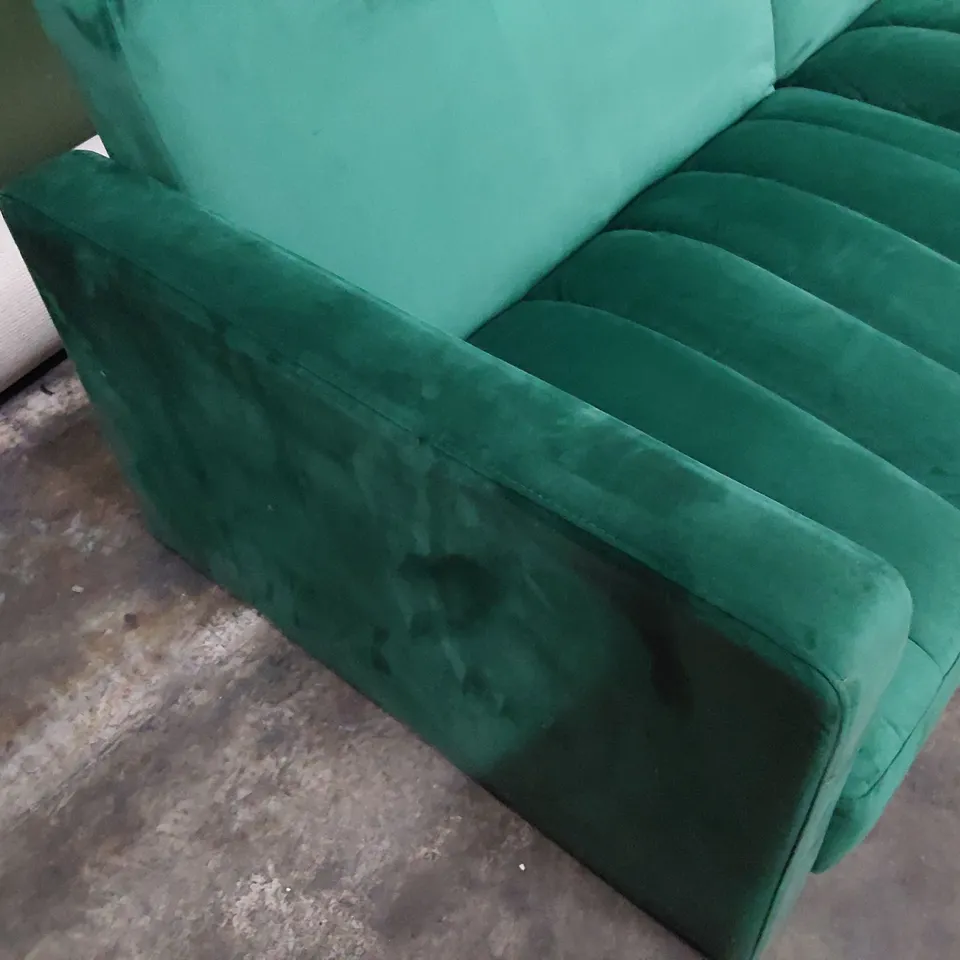 DESIGNER CLIK CLAC SOFA BED GREEN PLUSH FABRIC 