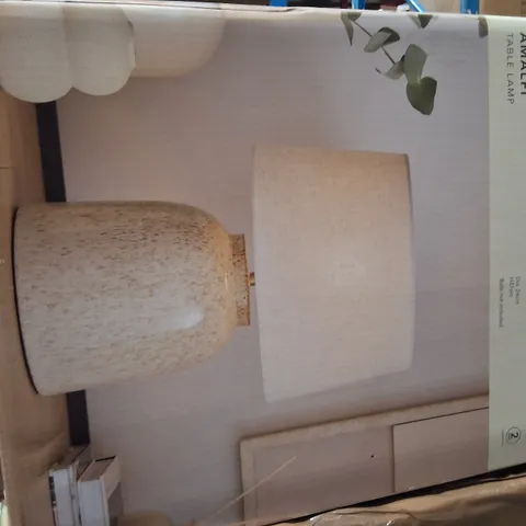 DUNELM AMALFI TABLE LAMP β BOXED (STONE/BEIGE CERAMIC BASE WITH NEUTRAL SHADE)