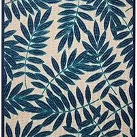 NOURISON ALOHA INDOOR/OUTDOOR NAVY 5'3" X 7'5" AREA RUG