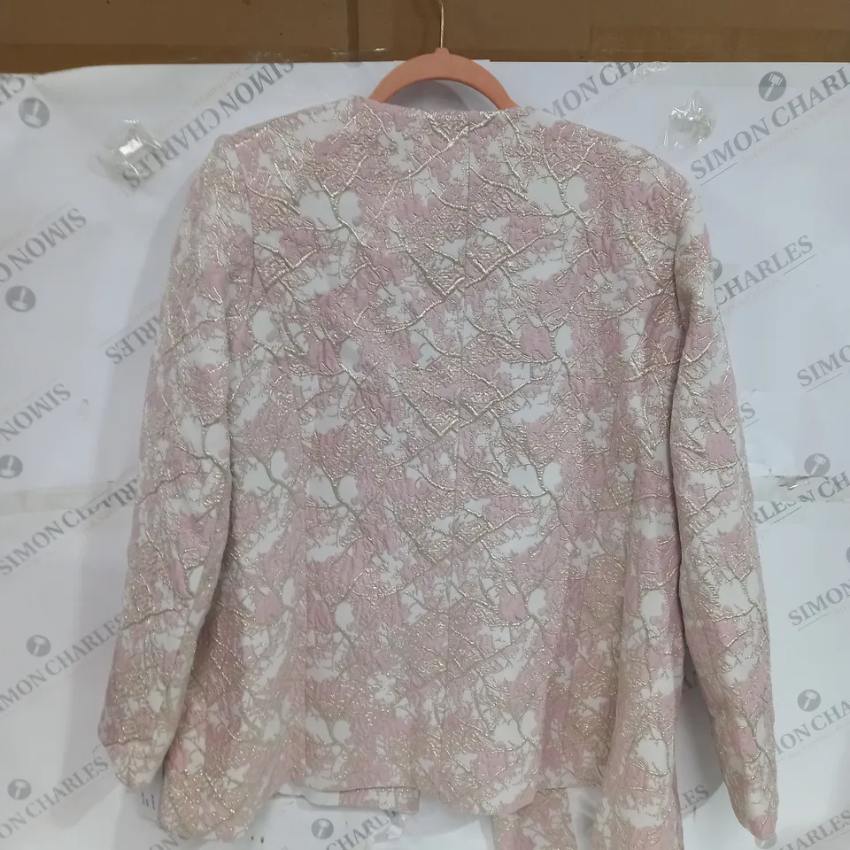 HELENE BERMAN PINK JACQUARD JACKET SIZE 18