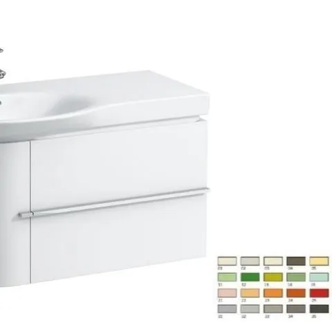 BOXED LAUFEN VANITY UNIT WITH TWO SOFT CLOSE DRAWERS, 840 (W) X 385 (D) X 450 (H)MM