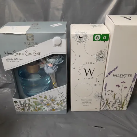 BOX OF APPROXIMATELY 8 ASSORTED ITEMS TO INCLUDE - VALENTTE DIFFUSER , BALTUS DIFFUSER , REED DIFFUSER ETC