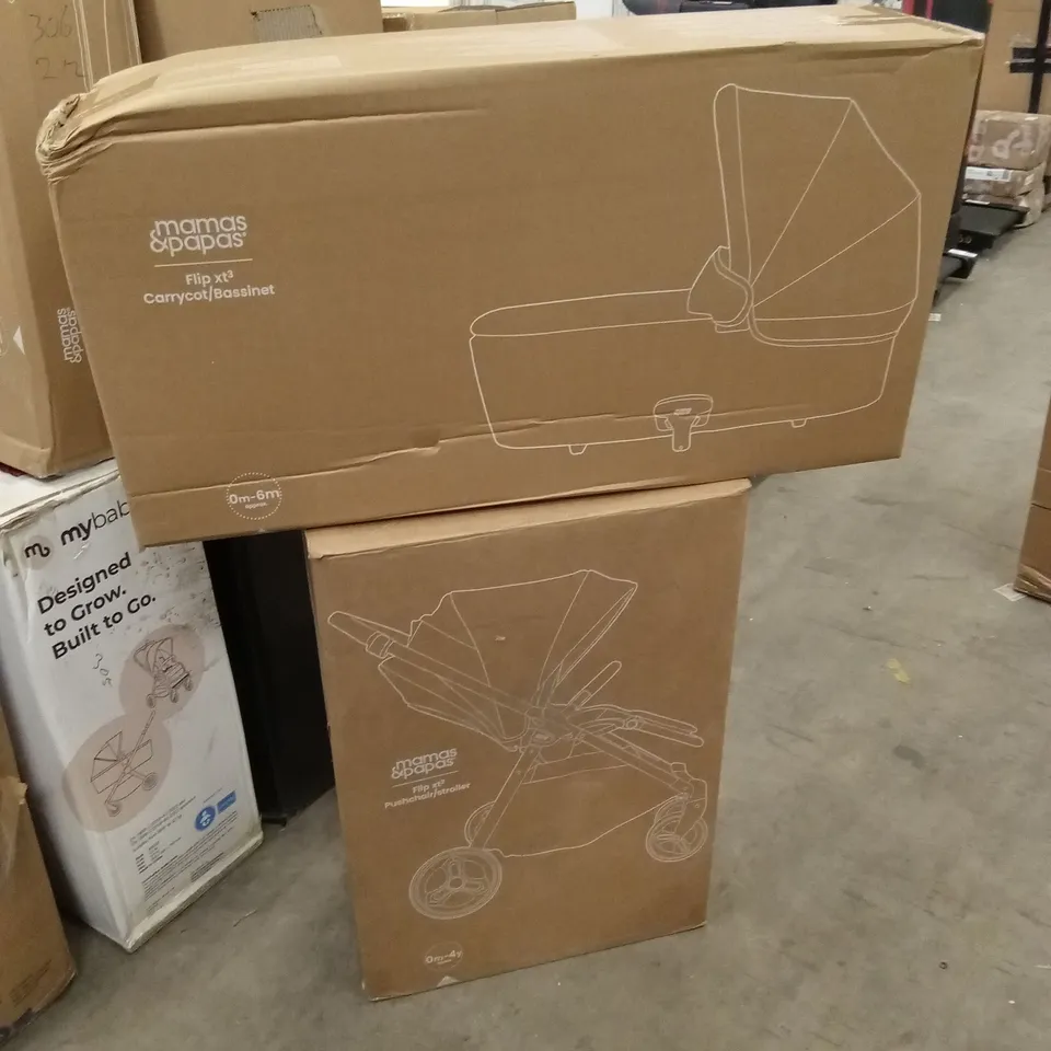 BOXED MAMAS & PAPAS XT3 STROLLER AND CARRYCOT (2 BOXES)