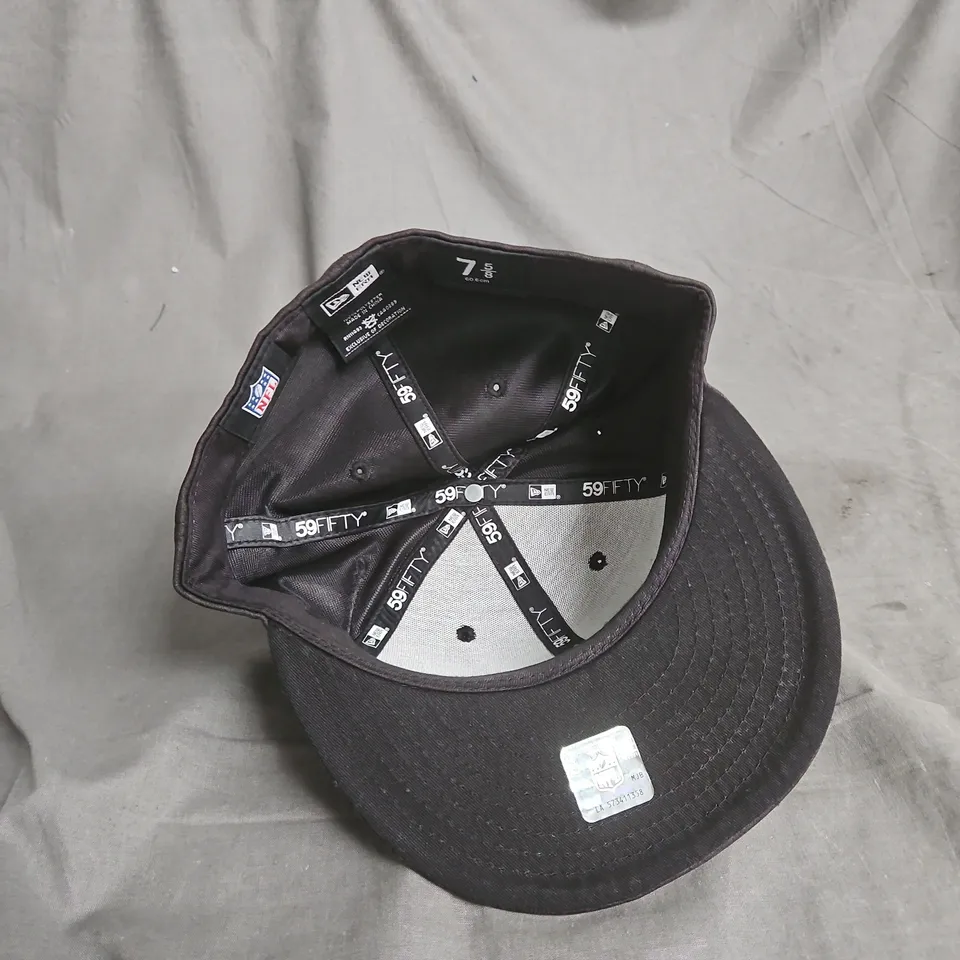 WASHINGTON REDSKINS NEW ERA 59FIFTY CAP – BLACK, FRONT LOGO, UK 7 5/8 (US 7 5/8)