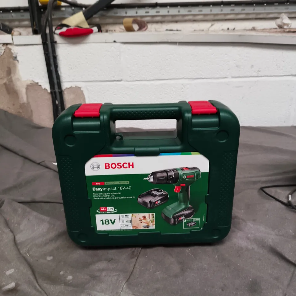 BOSCH EASYIMPACT 18V-40 CORDLESS DRILL/DRIVER WITH  BATTERY – GREEN CASE