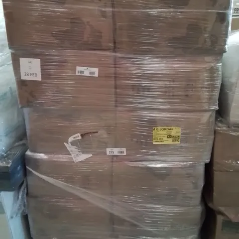 PALLET CONTAINING LARGE QUANTITY OF METAL STACKABLE SHELVING UNITS