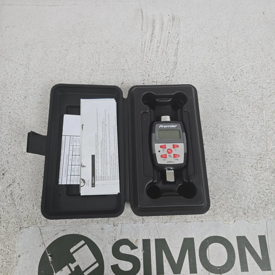 SEALEY PREMIER TORQUE ADAPTOR WITH ANGLE FUNCTION DIGITAL 1/2" SQ DRIVE 20-200NM (MODEL STW291)