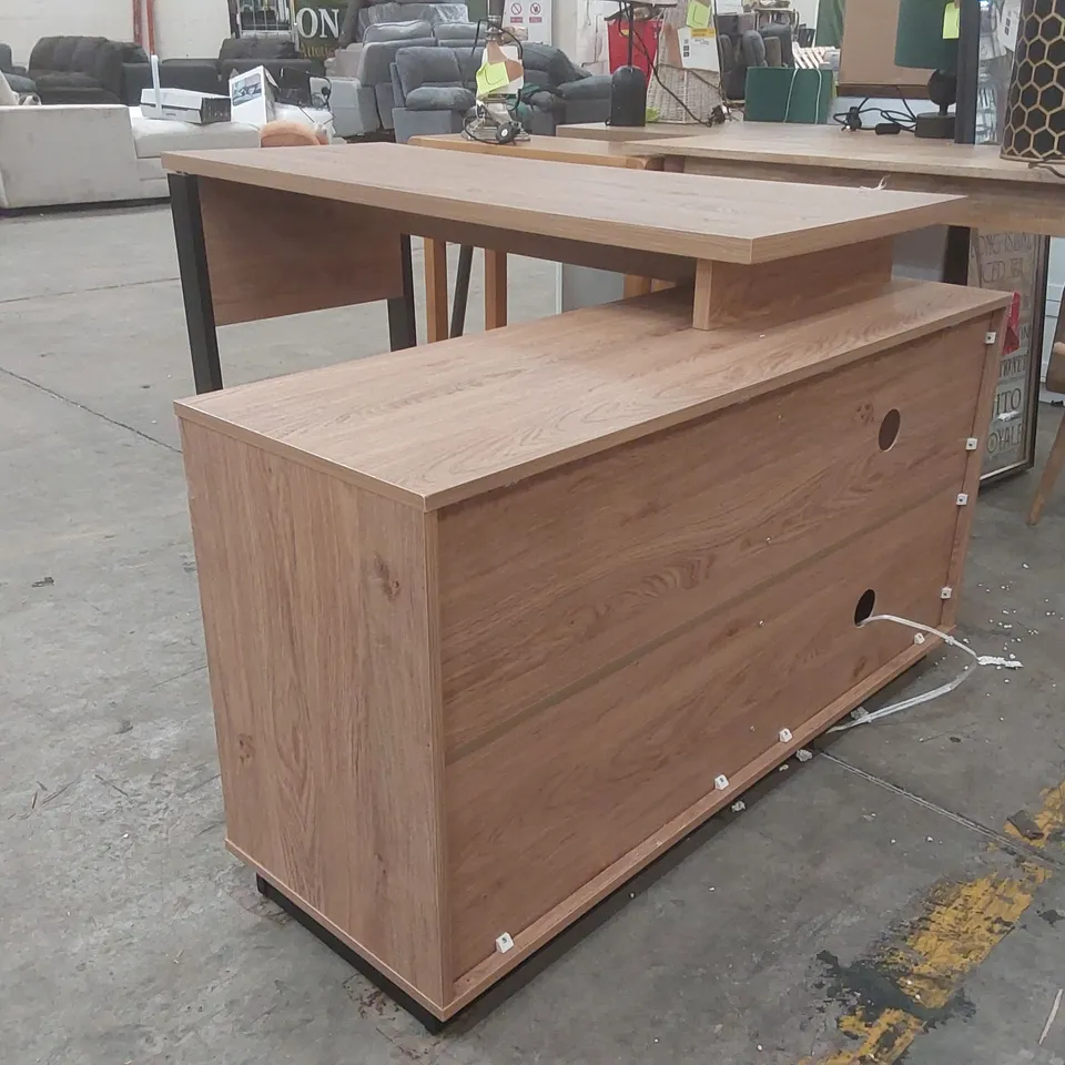 DESIGNER WOODEN CORNER DESK WITH STORAGE
