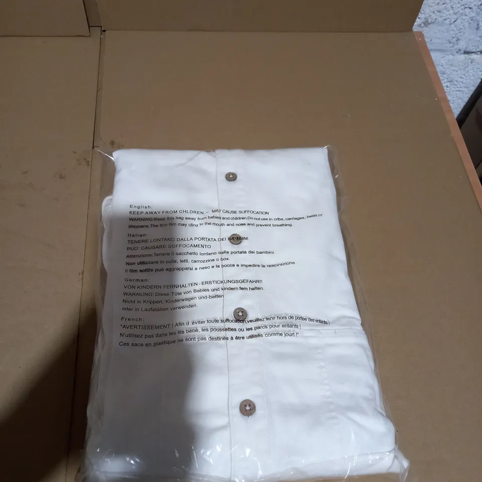 NINA LEONARD STRETCH DENIM IVORY JACKET - 4XL