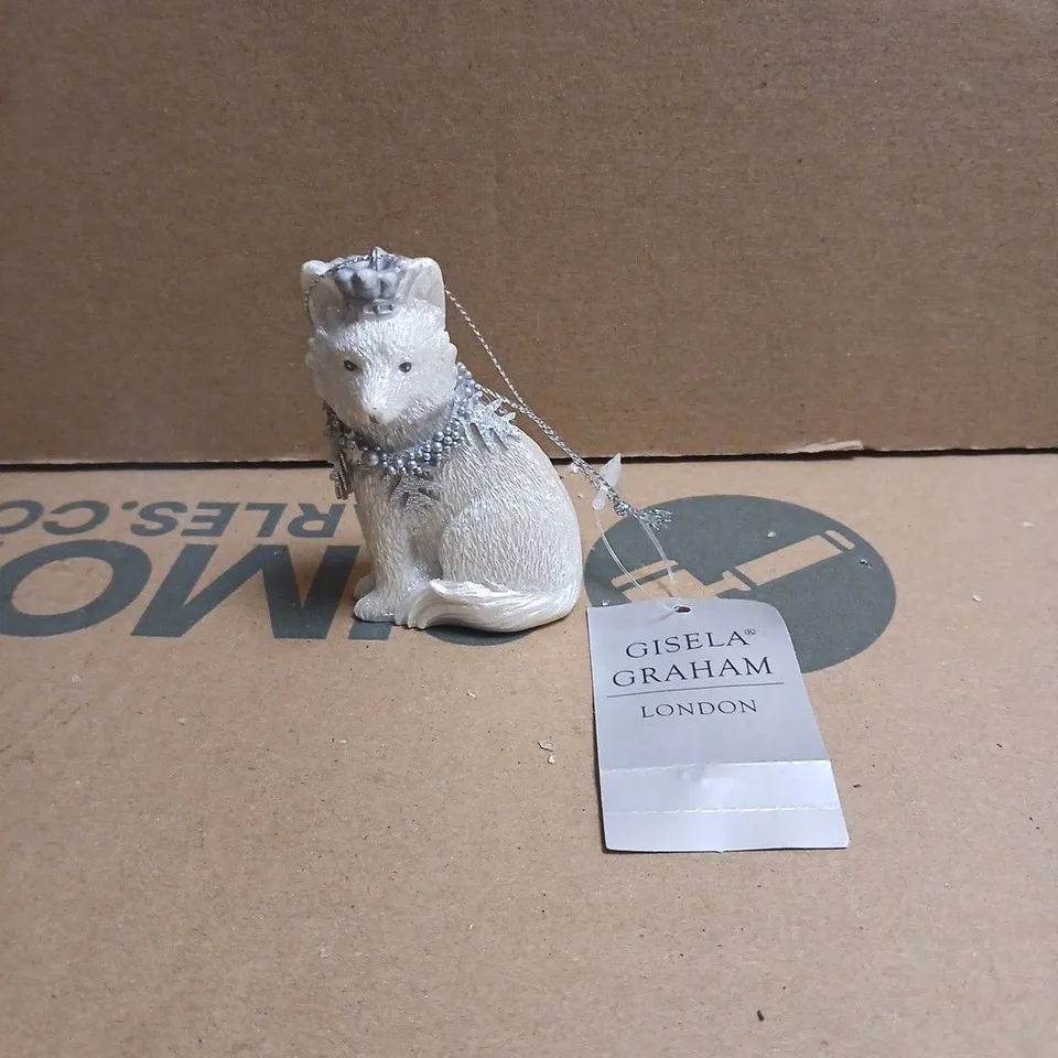 BOX OF 6 X GISELA GRAHAM WINTER ANIMAL HANGING DECORATION