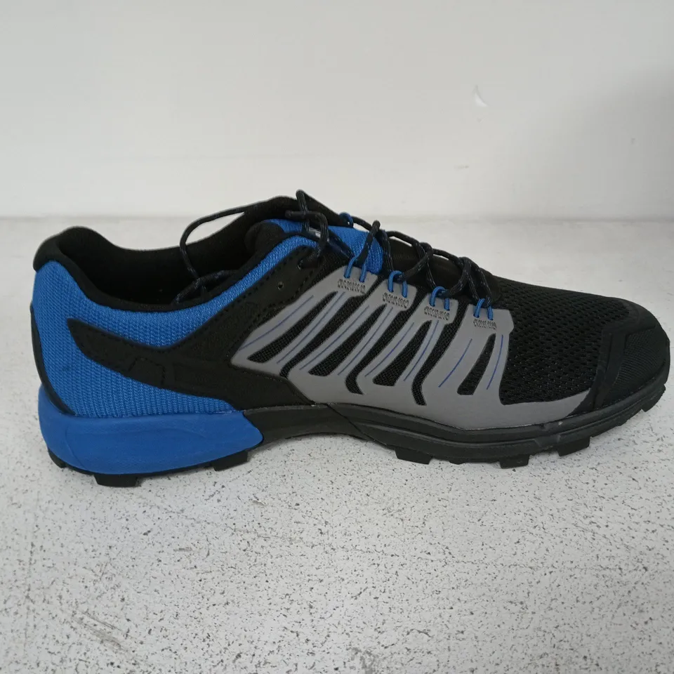 BOXED PAIR OF INOV MENS ROCLITE 275 TRAINERS IN BLACK/BLUE - UK11