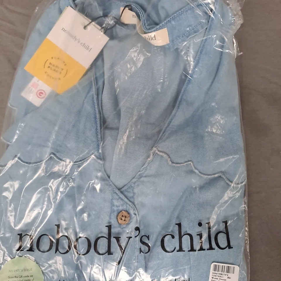 NOBODY'S CHILD WYLDE DENIM DRESS IN BLUE UK SIZE 8