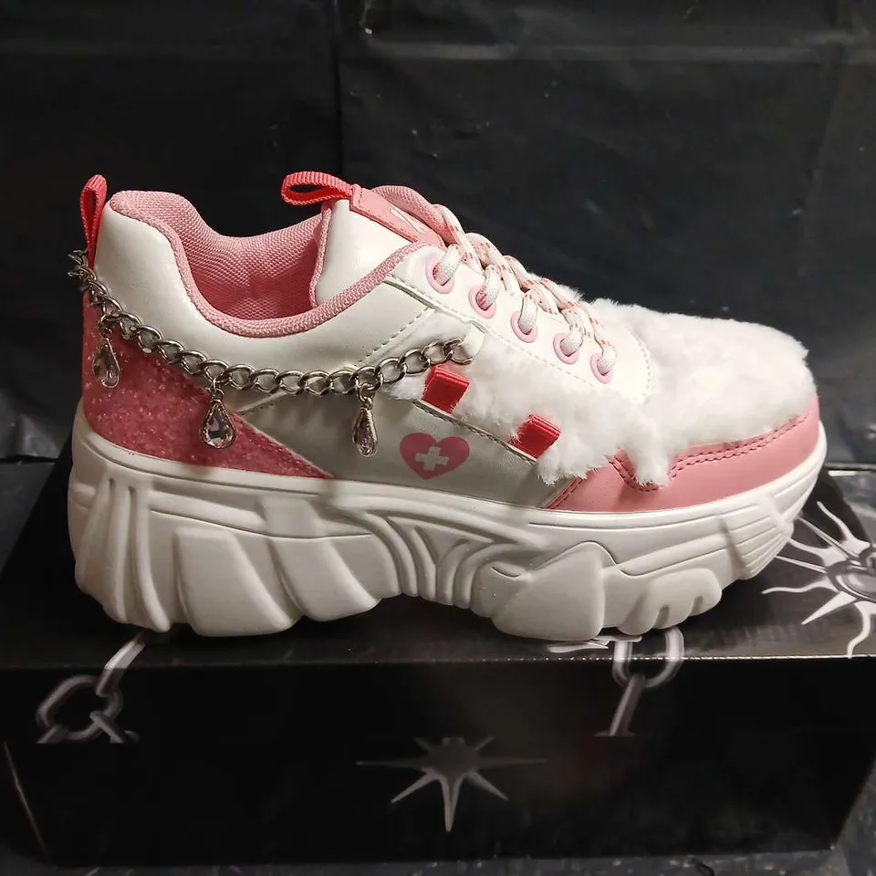 BOXED PAIR OF KOI KAWAII CRYPTID CHAIN TRAINERS - UK SIZE 4