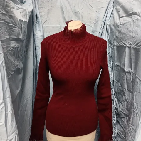 LA MAILLE SÉZANE MATEO BORDEAUX KNIT – WOMEN'S SWEATER, SIZE S