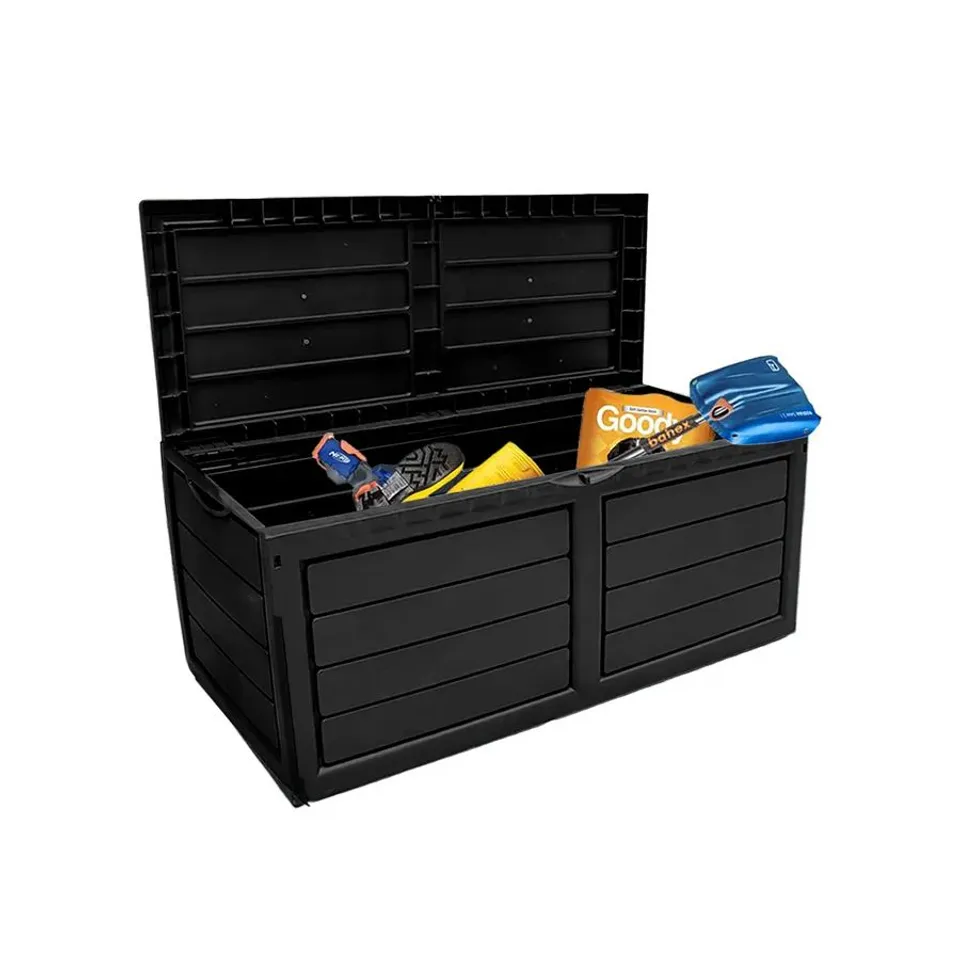 BOXED NEO GARDEN 320L BLACK OUTDOOR STORAGE BOX (1 BOX)
