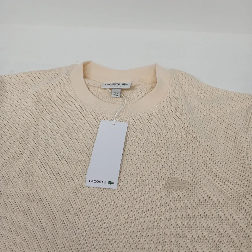 LACOSTE WOVEN TEE - SIZE M