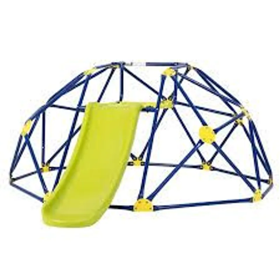 BOXED COSTWAY KIDS CLIMBING DOME & PLAY SET WITH SLIDE 180 KG CAPACITY FABRIC CUSHION 3-12 YEARS