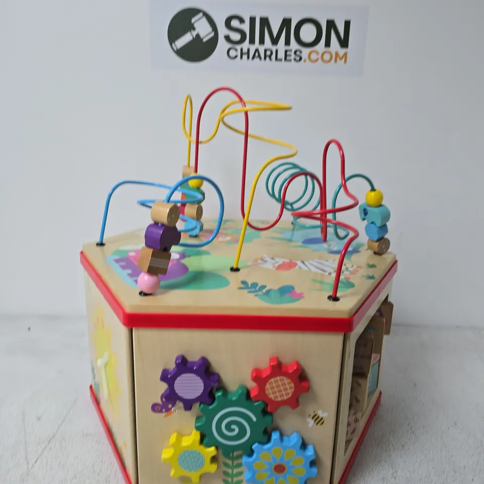 WOODEN ACTIVITY CUBE WITH BEAD MAZE – BABY/TODDLER TOY