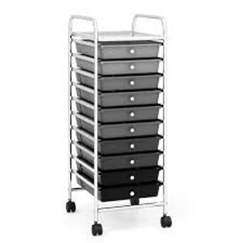 BOXED COSTWAY 10 DRAWER MOBILE STORAGE TROLLEY