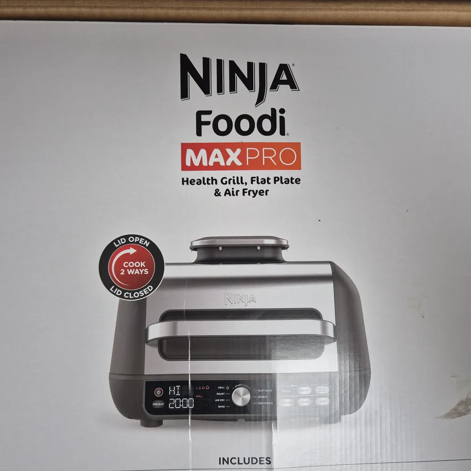 NINJA FOODI MAX PRO HEALTH GRILL, FLAT PLATE & AIR FRYER