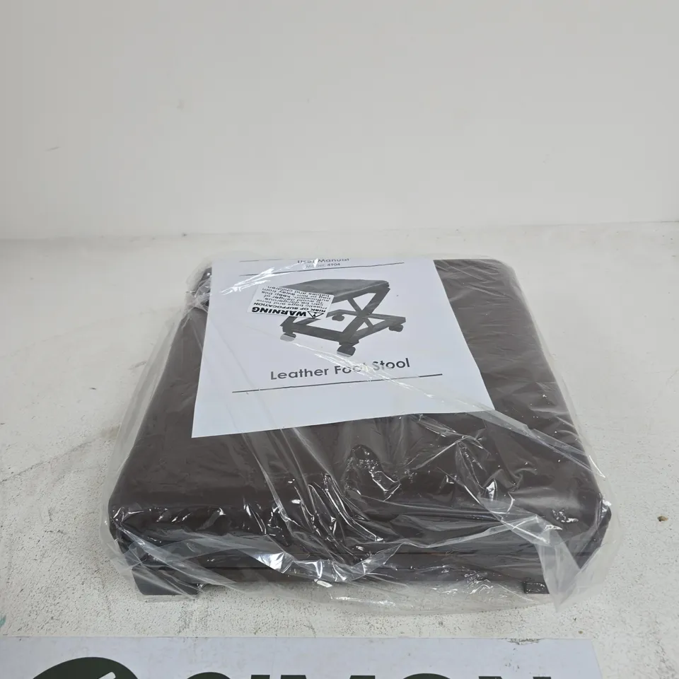 OYPLA LEATHER FOOT STOOL BOXED 