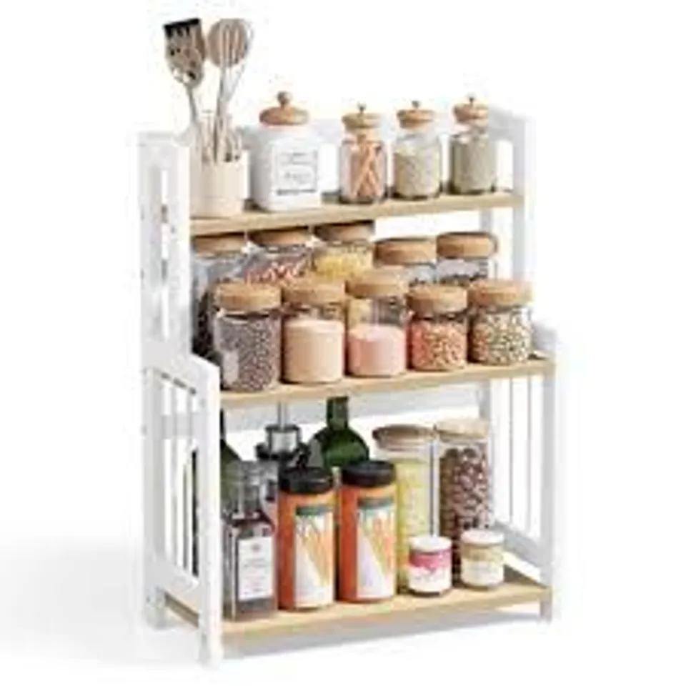 SONGMICS SPICE RACK, 3-TIER COUNTERTOP STORAGE SHELF