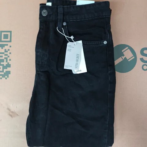 MANGO STRAIGHT HIGH-WAIST JEANS IN BLACK SIZE UK 10