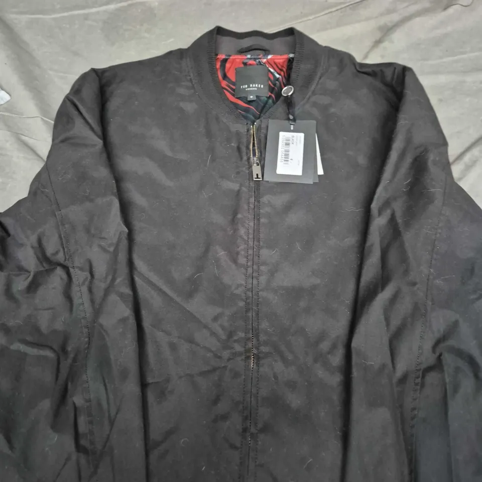 TED BAKER LONDON BLACK BOMBER JACKET – SIZE 6