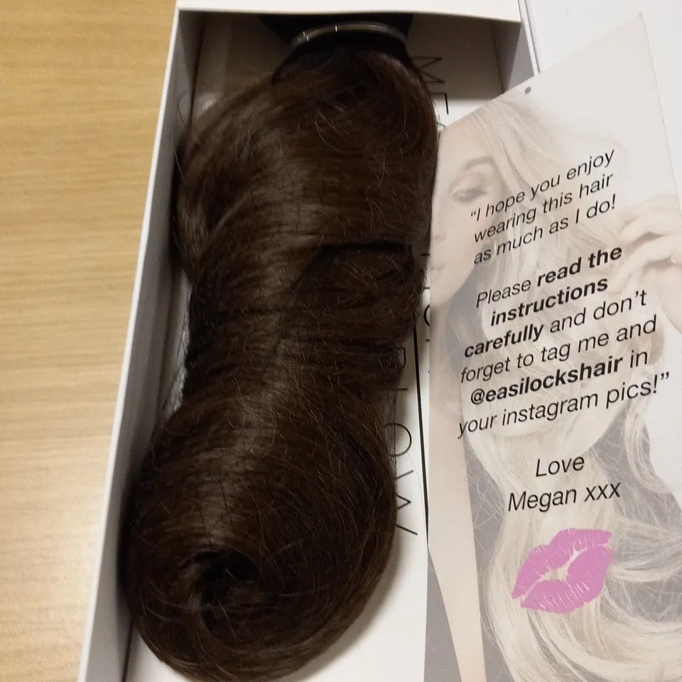 BOXED MEGAN MCKENNA'S BOUNCY BLOW 2 IN 1 REVOLUTIONARY HAIR EXTENSIONS BROWN COCOA MM HAIR PIECE 21157