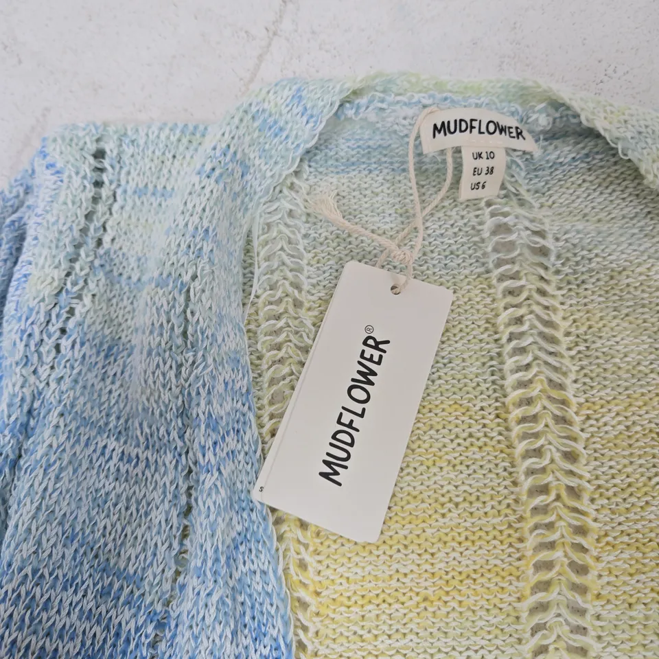 MUDFLOWER WOMEN'S KNIT CARDIGAN - PASTEL GRADIENT, UK 10 (EU 38, US 6)