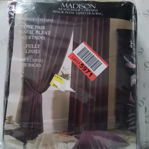 BAGGED MADISON 90" X 108" FULLED LINED CURTAINS -PURPLE-