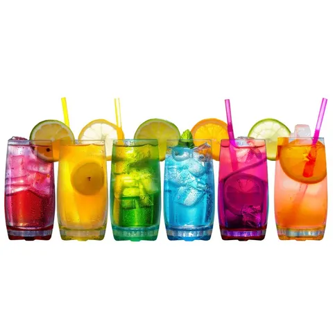 BOXED NEO MULTICOLOURED HIGHBALL GLASS - APPROXIMATELY 6PCS