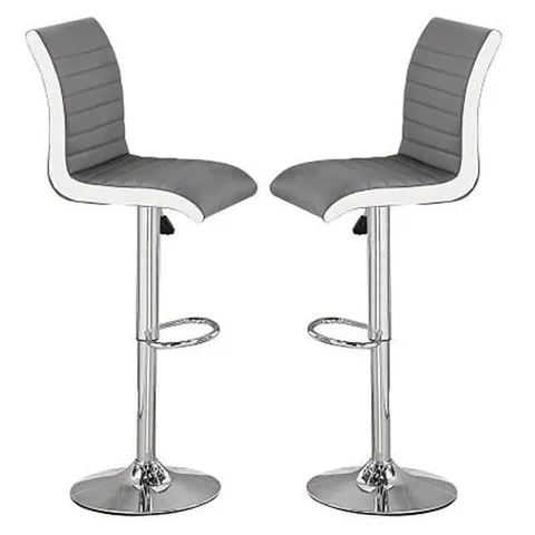 BOXED RITZ GREY/WHITE BAR STOOLS (1 BOX)