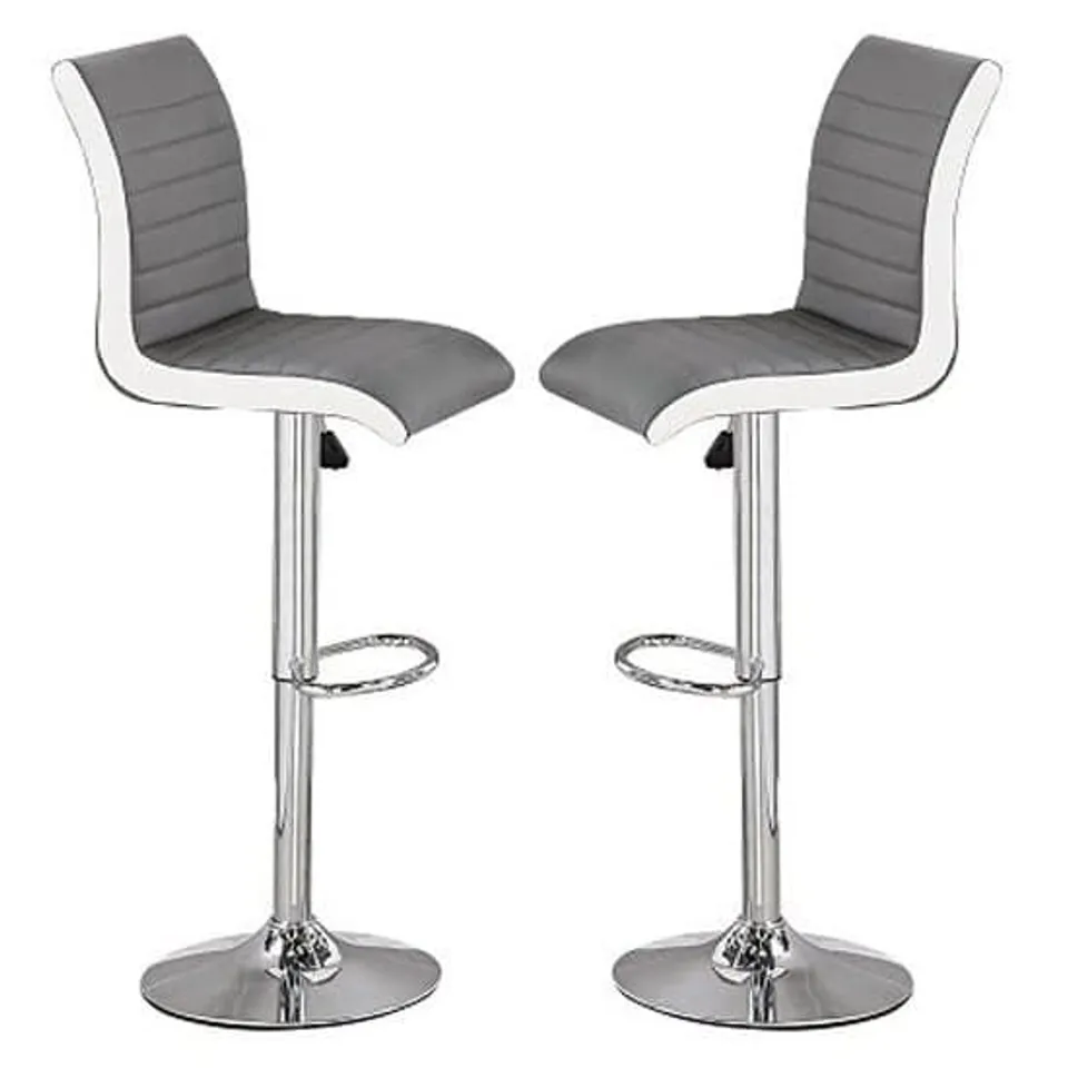 BOXED RITZ GREY/WHITE BAR STOOLS (1 BOX)
