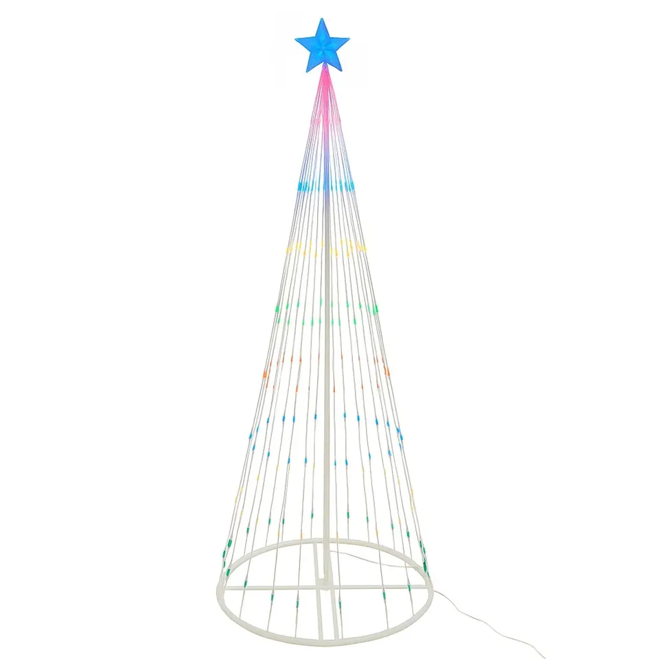 NOXED NEO 6FT WHITE WATERFALL LED OUTDOOR CHRISTMAS TREE LIGHT CASCADING STAR TREE WITH 5M LEAD MULTI FUNCTION MODES (1 BOX)