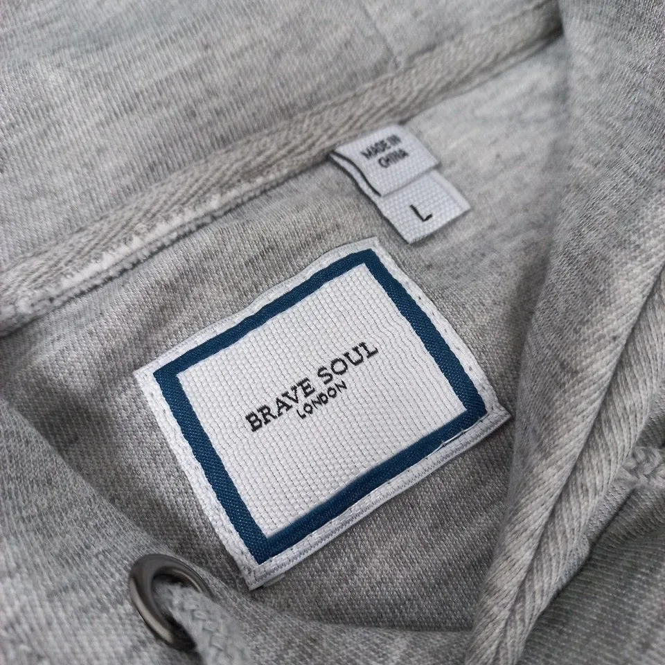 BRAVE SOUL LONDON GREY HOODIE – SIZE L
