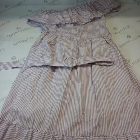 MANGO ONE SHOULDER STRIPED DRESS IN PURPLE SIZE LARGE