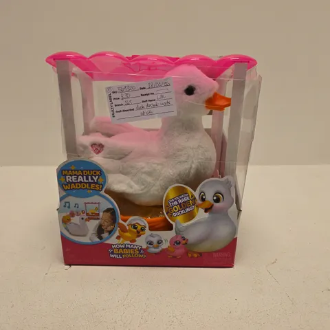 MAMA DUCK REALLY WADDLES! PLUSH DUCK IN PINK BOX