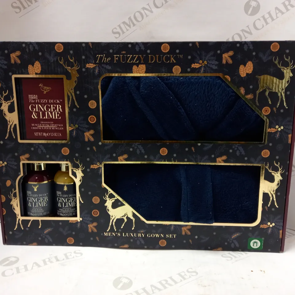 BAYLIS & HARDING FUZZY DUCK GINGER & LIME LUXURY GOWN GIFT SET 