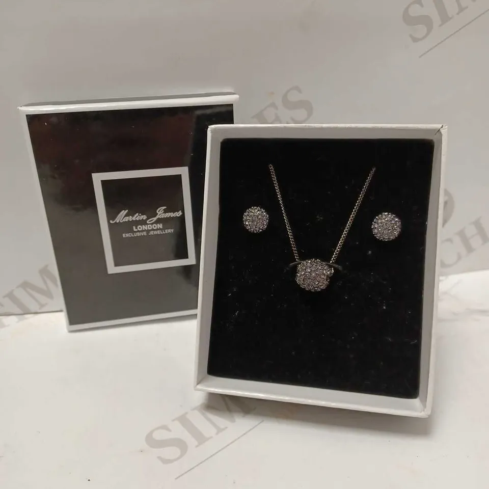 MARTIN JAMES MIDNIGHT GEM NECKLACE AND EARRING SET 