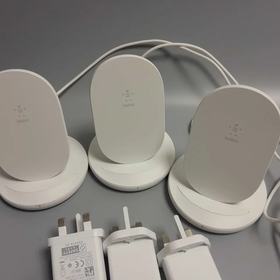 LOT OF 3 UNBOXED BELKIN BOOST CHARGE WIRELESS CHARGING STANDS