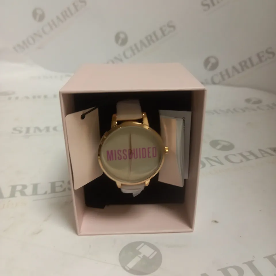MISSGUIDED PINK STRAP WATCH WITH BOX