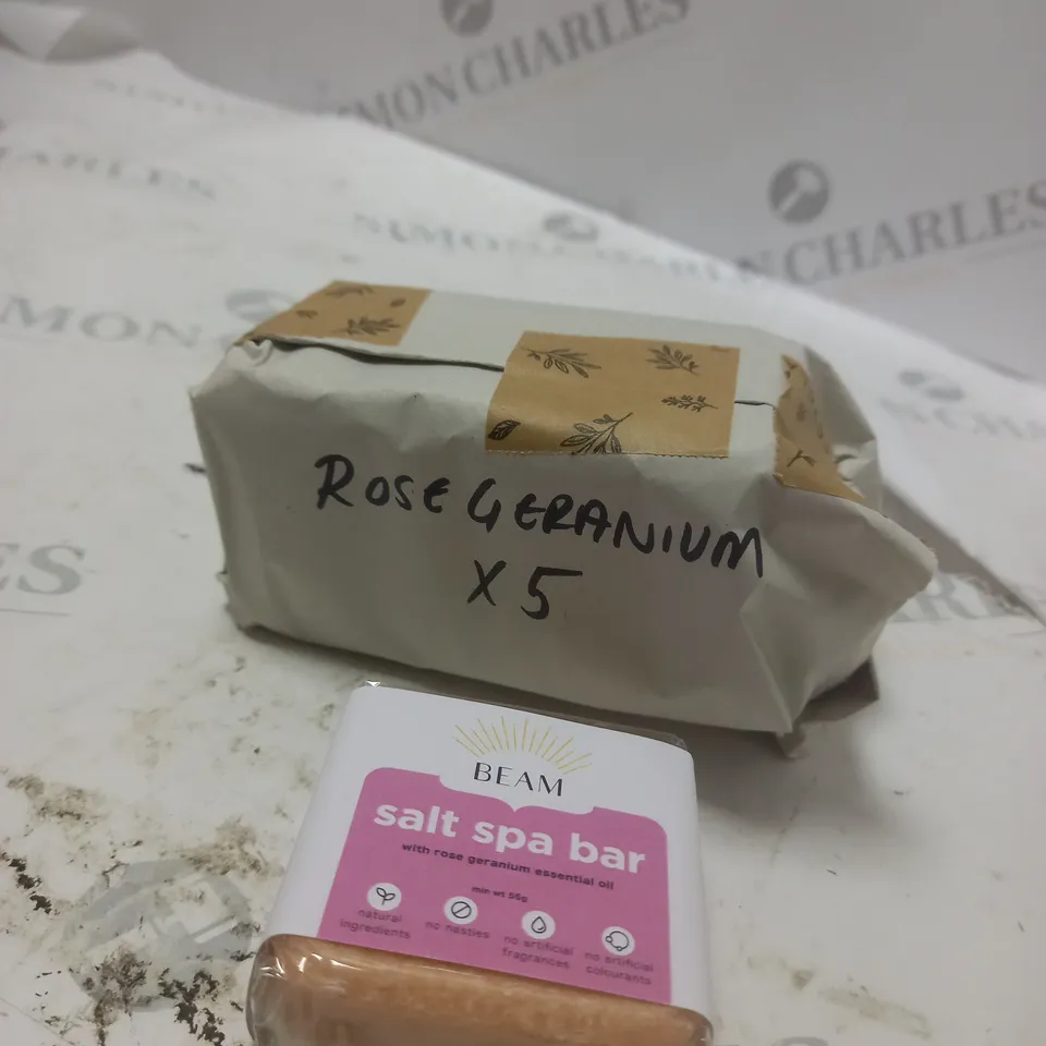 BEAM SALT SPA SOAP WITH ROSE GERANIUM X 5